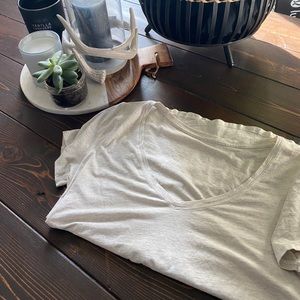 Lululemon Heathered White V neck